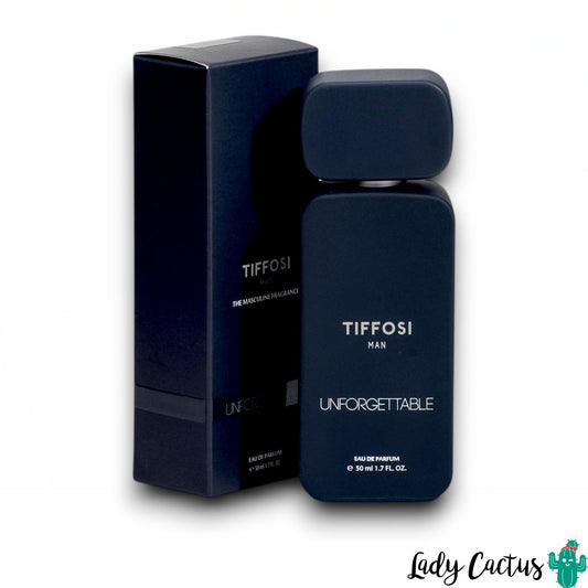 Perfume Tiffosi Unforgettable Masculino en frasco de vidrio azul de 50 ml
