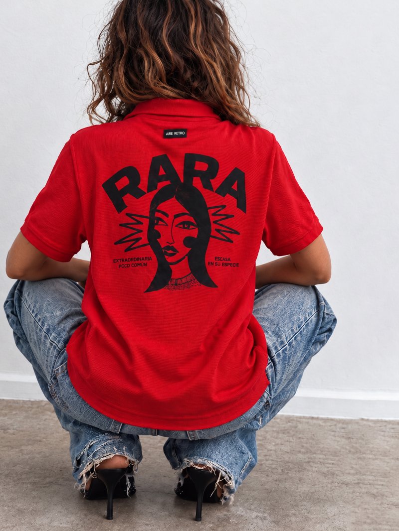 Camiseta polo "rara" rojo de Aire Retro