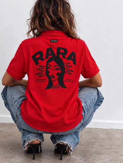Camiseta polo "rara" rojo de Aire Retro