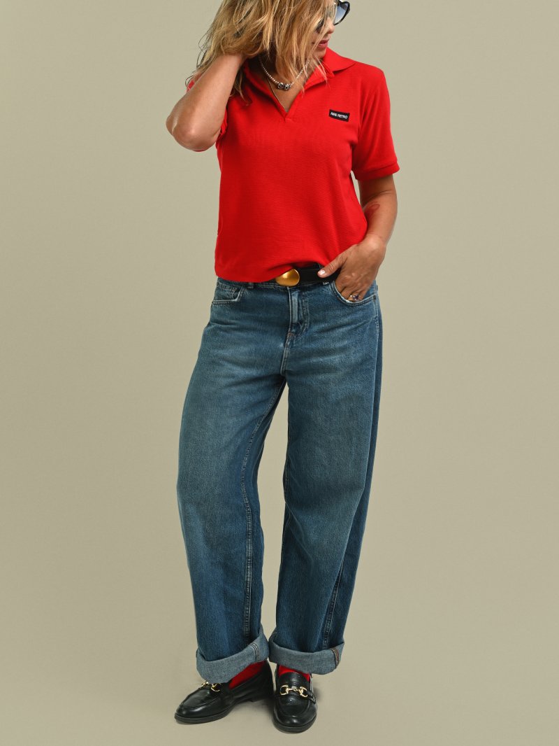 Camiseta polo "rara" rojo de Aire Retro