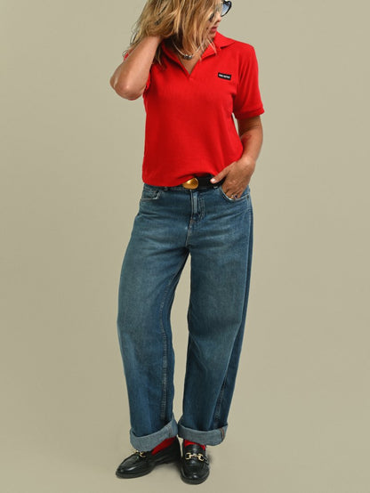 Camiseta polo "rara" rojo de Aire Retro