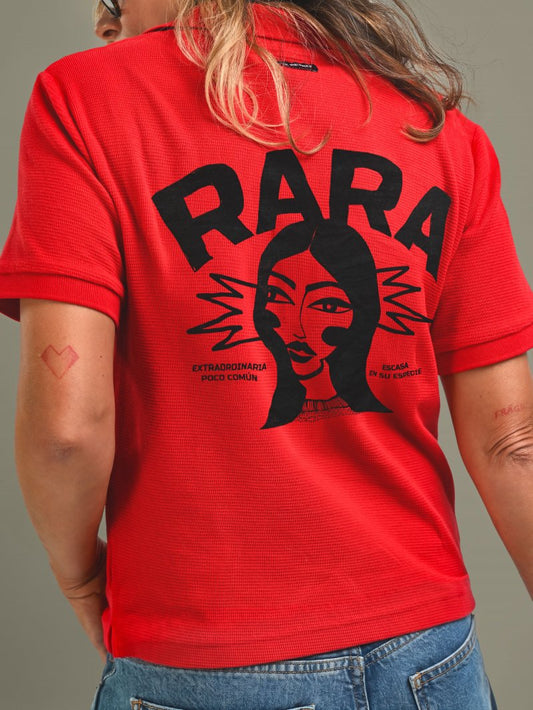 Camiseta polo "rara" rojo de Aire Retro