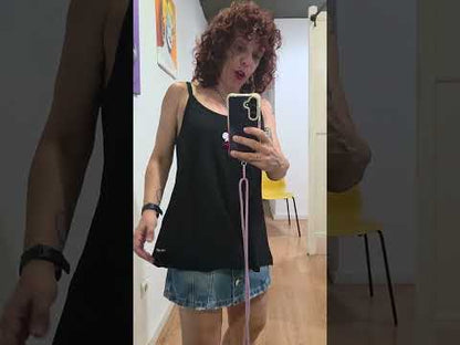 Cami tirantes "Siempre" Negra Aire Retro