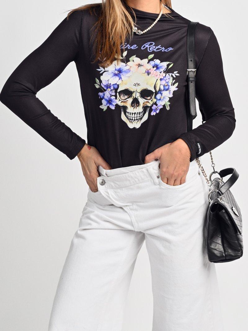 Camiseta de mujer de poliéster y elastano ajustable de tacto sedoso.