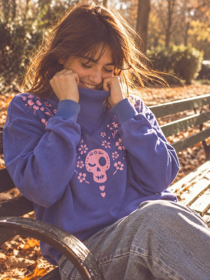 Sudadera azul "Calavera" de Aire Retro