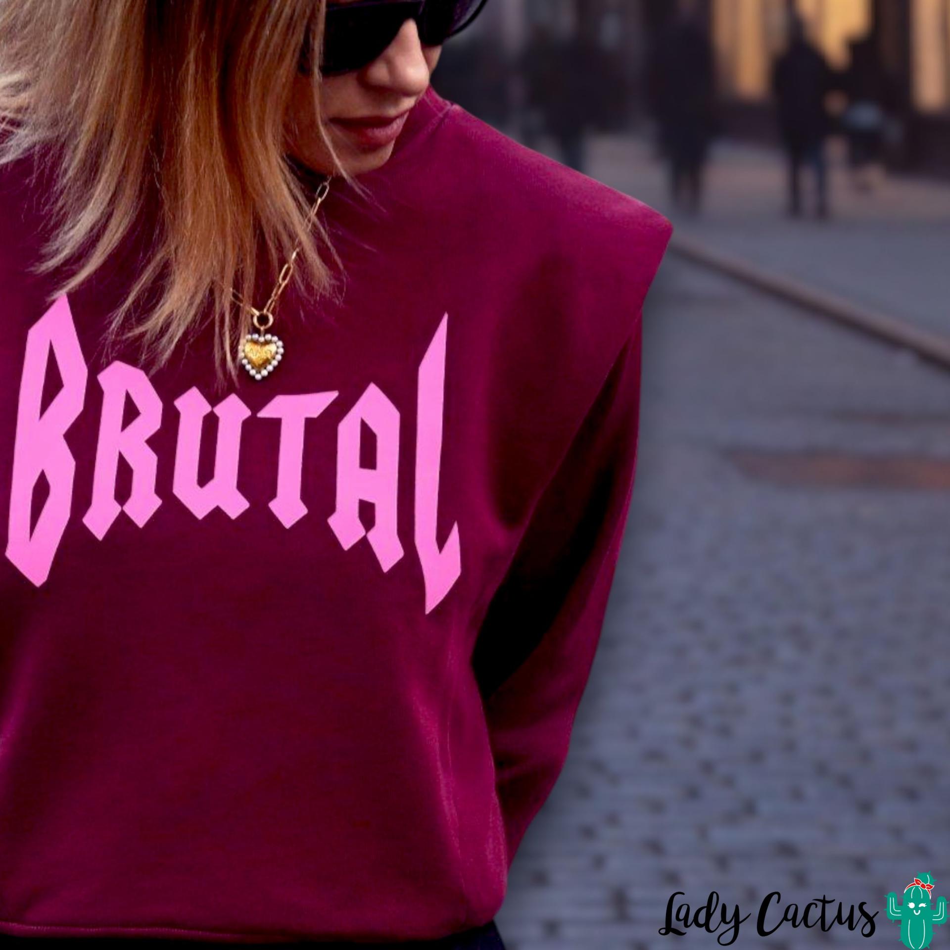 Sudadera Burdeos Brutal con diseño original español de Aire Retro en Lady Cactus