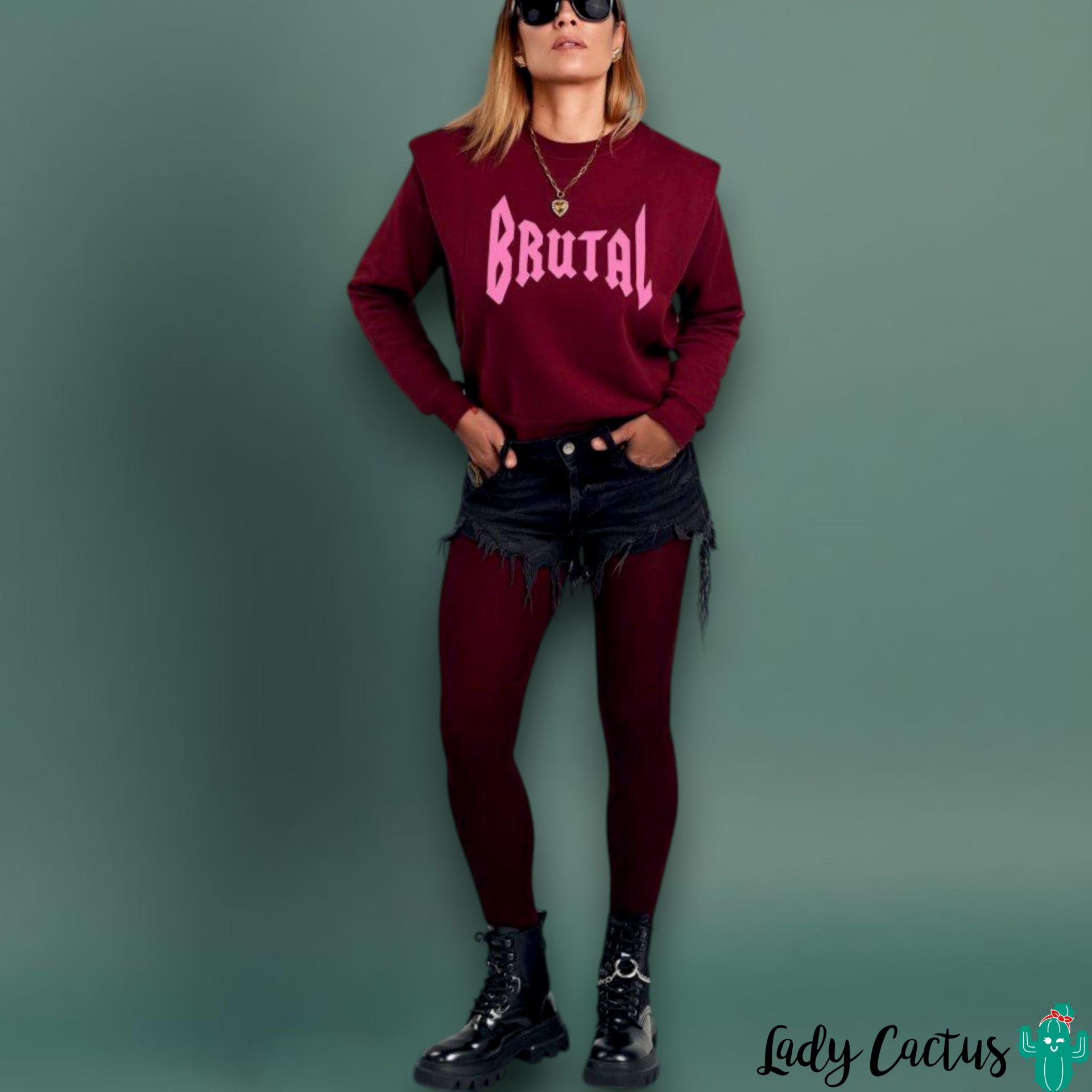 Sudadera Burdeos Brutal para looks urbanos ochenteros de Aire Retro