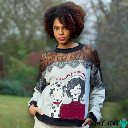 Sudadera Dálmata en moda urbana con alma Anabel Lee en Lady Cactus