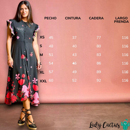 Guía de tallas del Vestido Paula de Anabel Lee