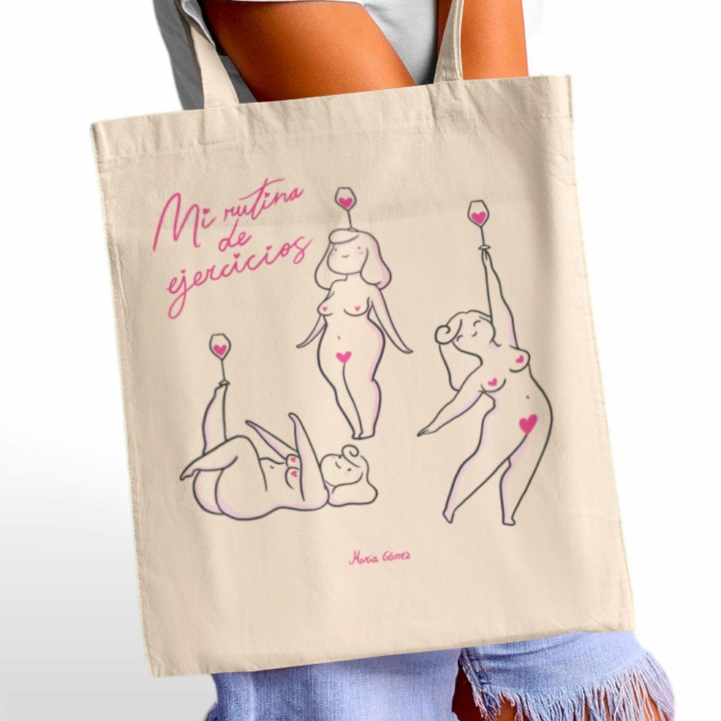 Tote Bag Mi Rutina de Ejercicios María Gómez Lady Cactus