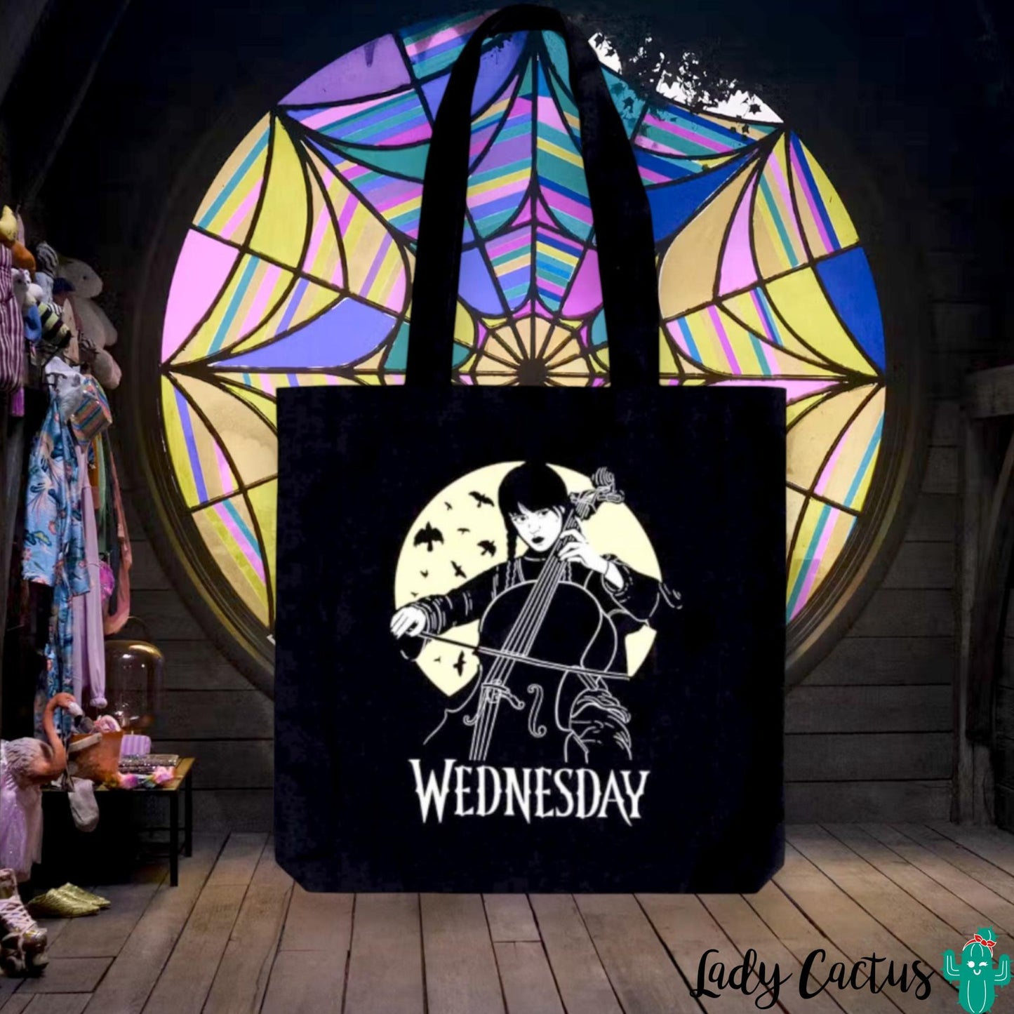 Totebag Miércoles Addams.  Productos con Licencia Oficial