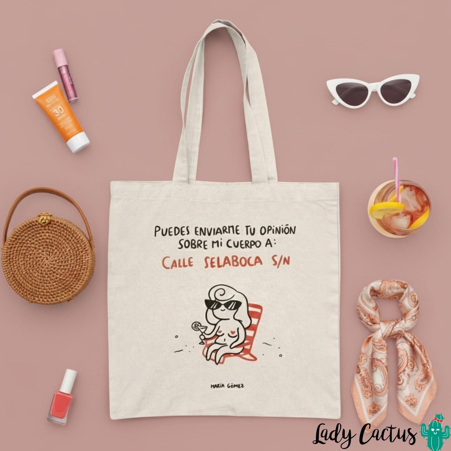 Tote Bag Calle Selaboca María Gómez Lady Cactus