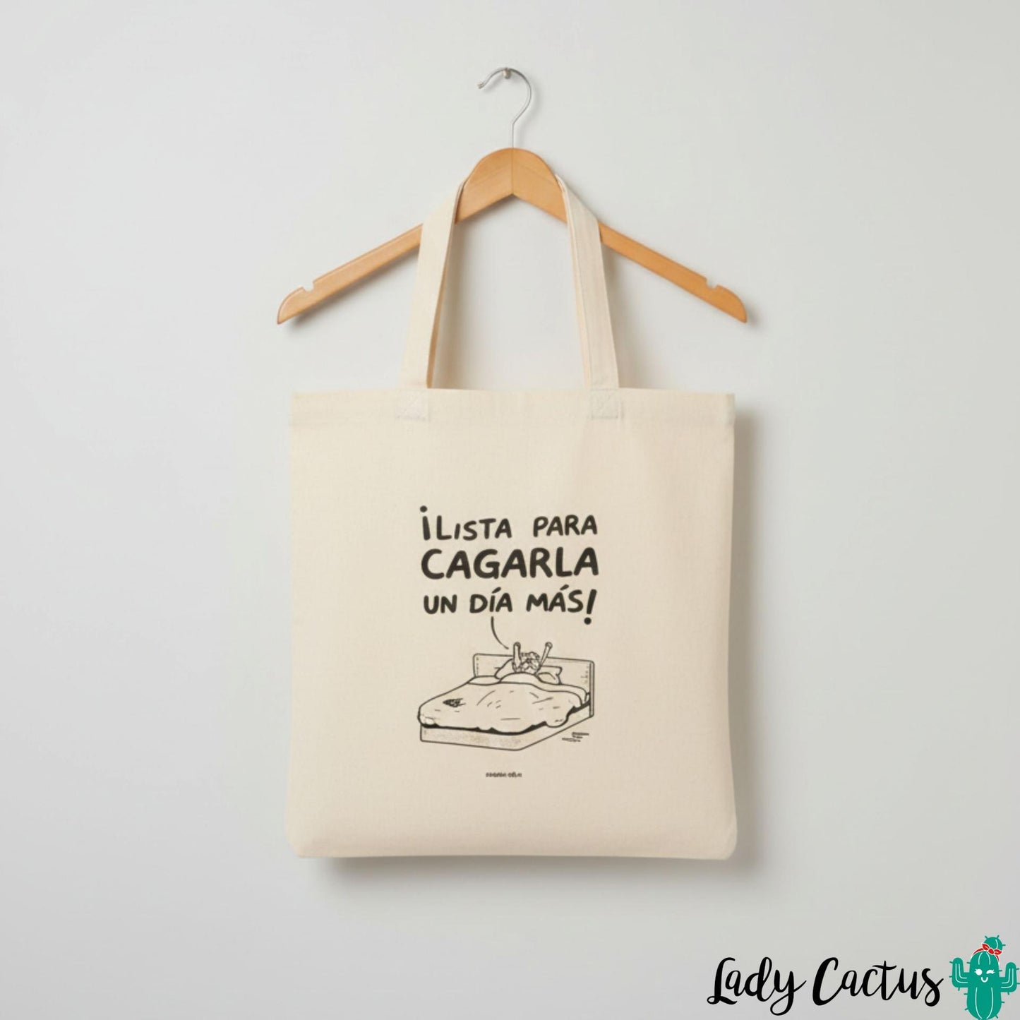 Tote Bag Lista para Cagarla María Gómez Lady Cactus
