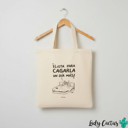 Tote Bag Lista para Cagarla María Gómez Lady Cactus