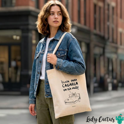 Tote Bag Lista para Cagarla María Gómez Lady Cactus