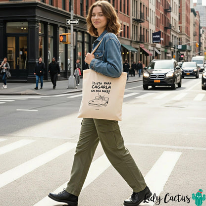 Tote Bag Lista para Cagarla María Gómez Lady Cactus