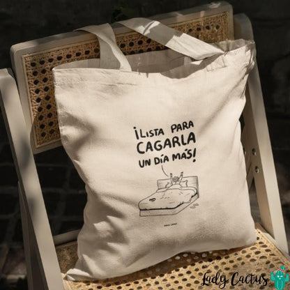 Tote Bag Lista para Cagarla María Gómez Lady Cactus