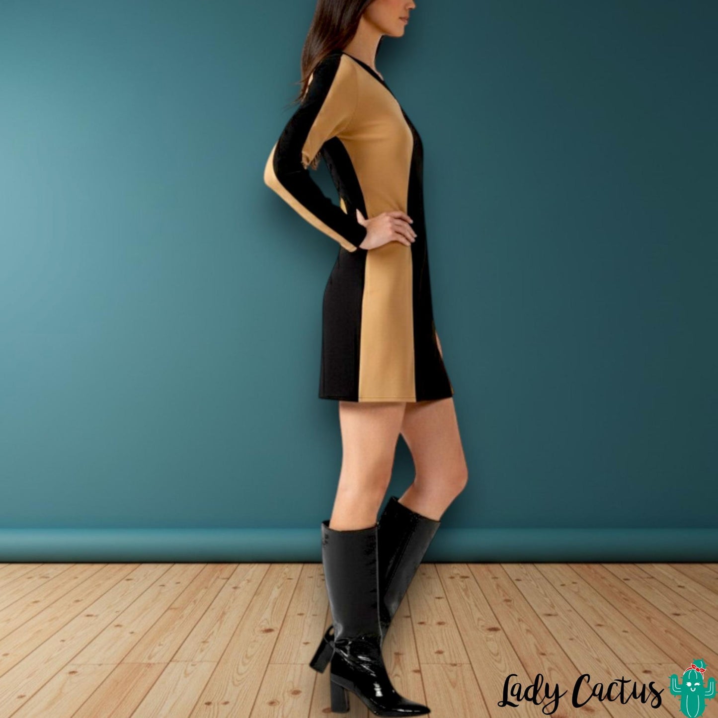 Vestido Camel con diseño original exclusivo de Minueto en Lady Cactus