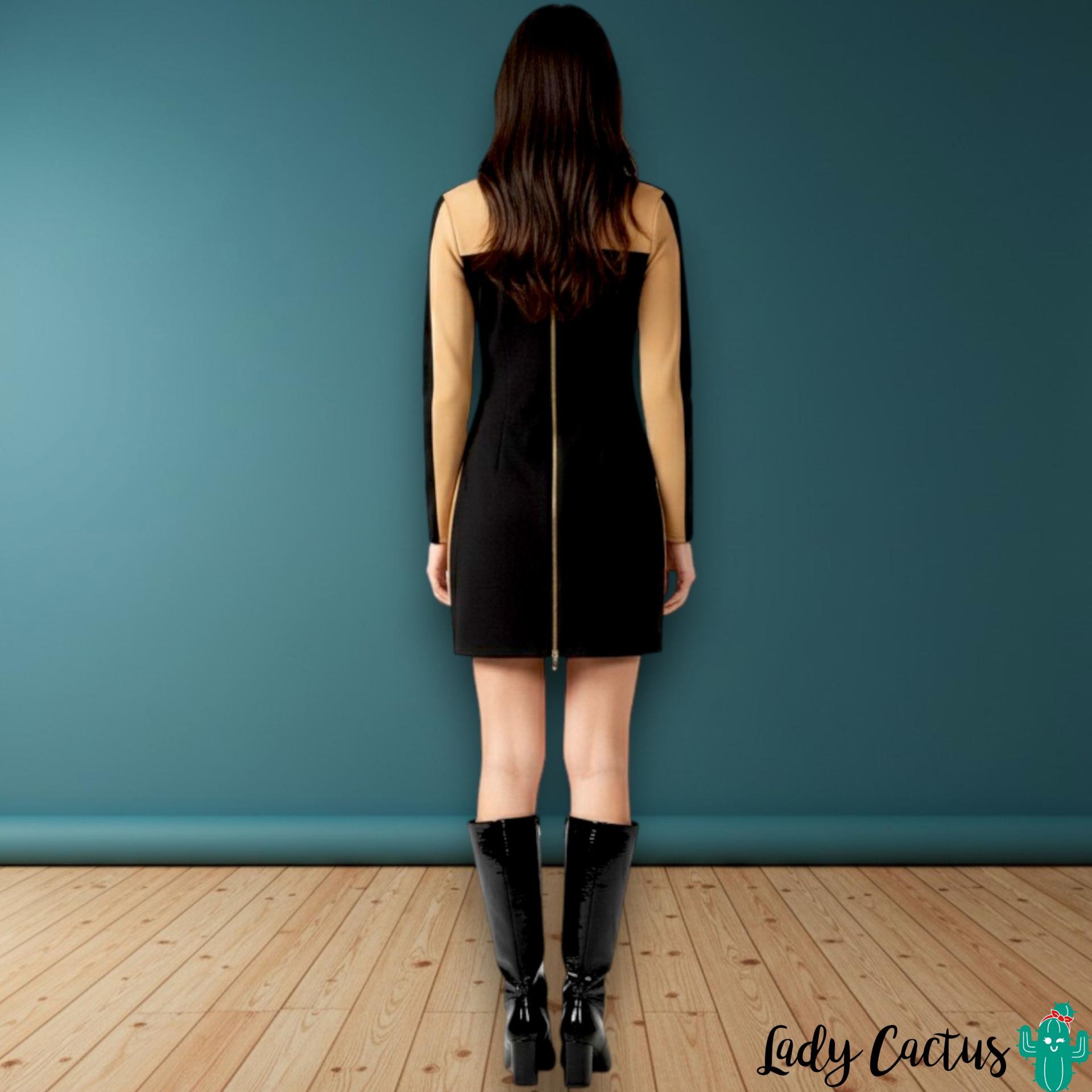 Vestido Camel en moda moderna y colorida de Minueto