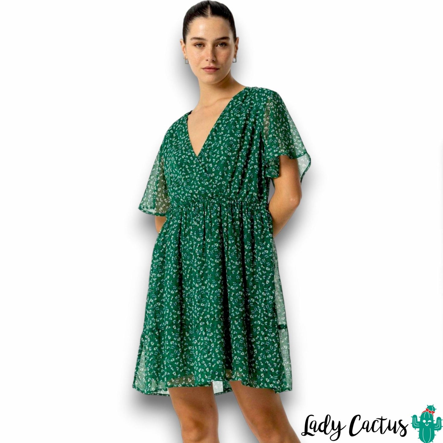 Vestido Verde Estampado Tiffosi
