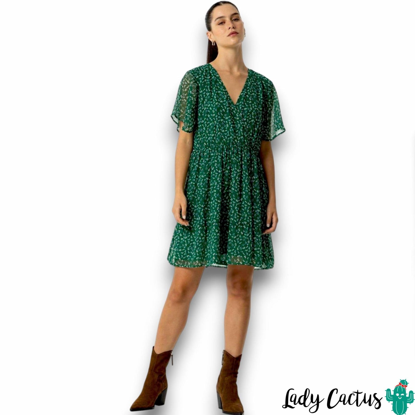 Vestido Verde Estampado Tiffosi