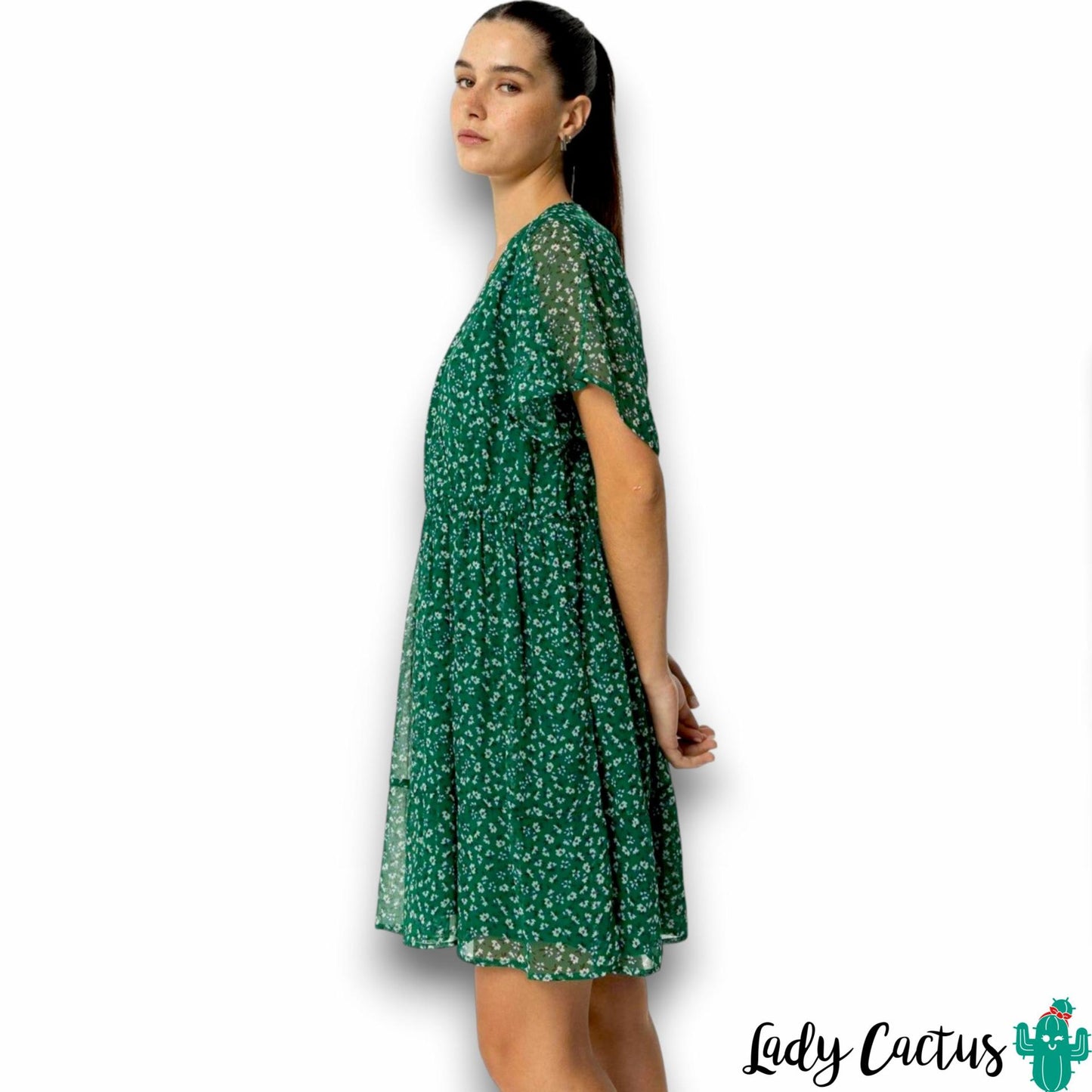 Vestido Verde Estampado Tiffosi