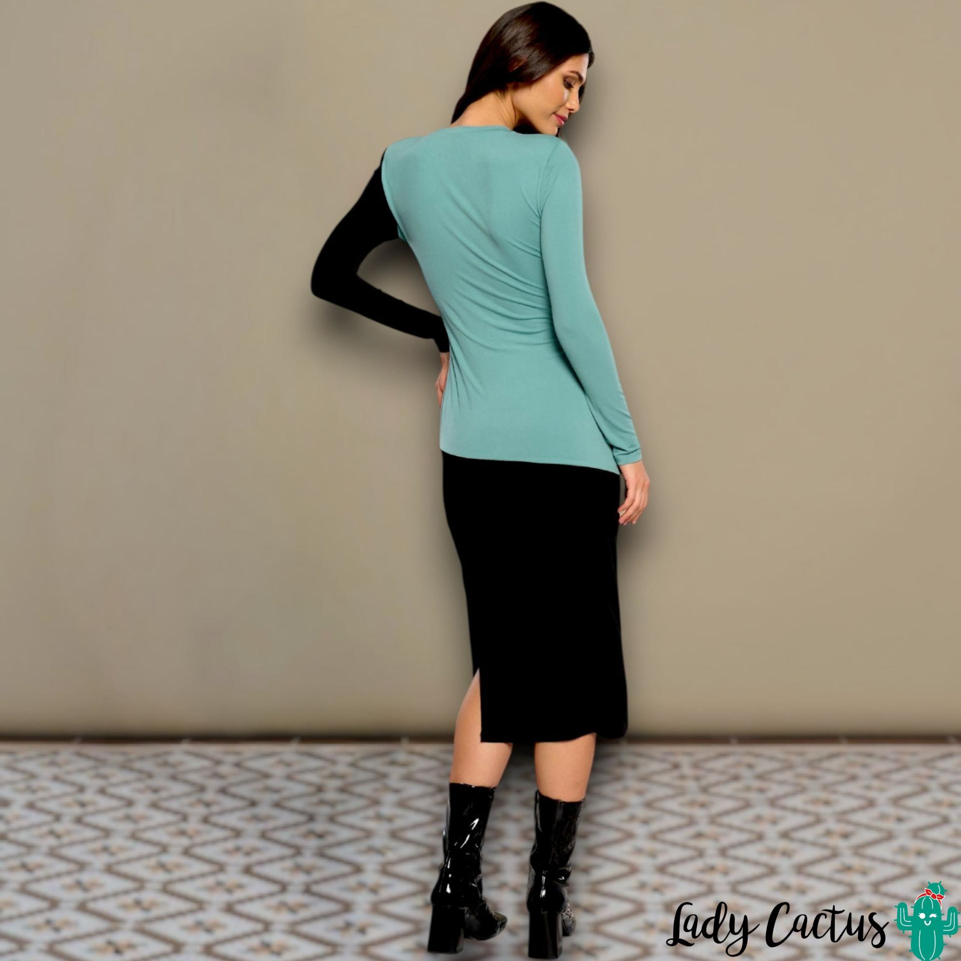 Vestido Gatto con manga larga de Minueto para cobertura favorecedora