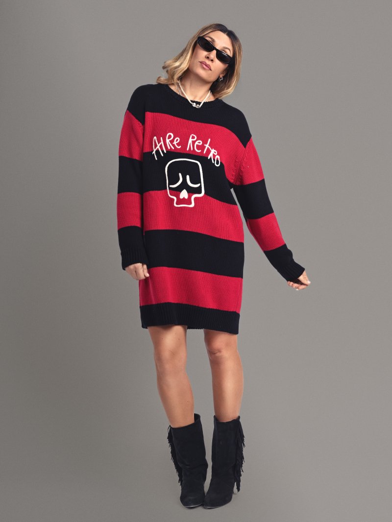 Vestido corto tipo jersey de punto tricotado modelo Iconic de Aire Retro.