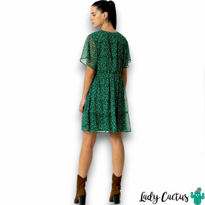 Vestido Verde Estampado Tiffosi