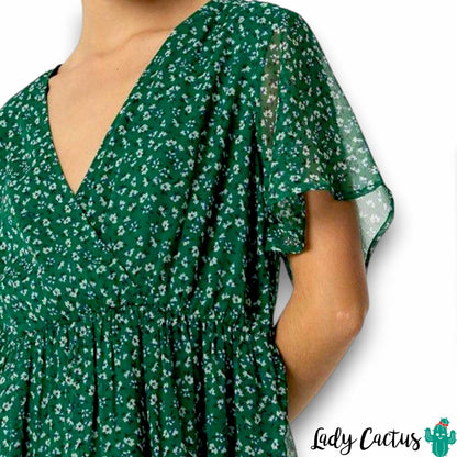 Vestido Verde Estampado Tiffosi