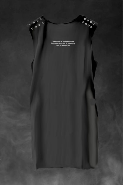 Vestido midi sin mangas gris oscuro de la marca LASAL