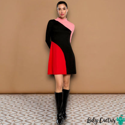 Vestido Tina con bloques de color de Minueto para toque dinámico moderno