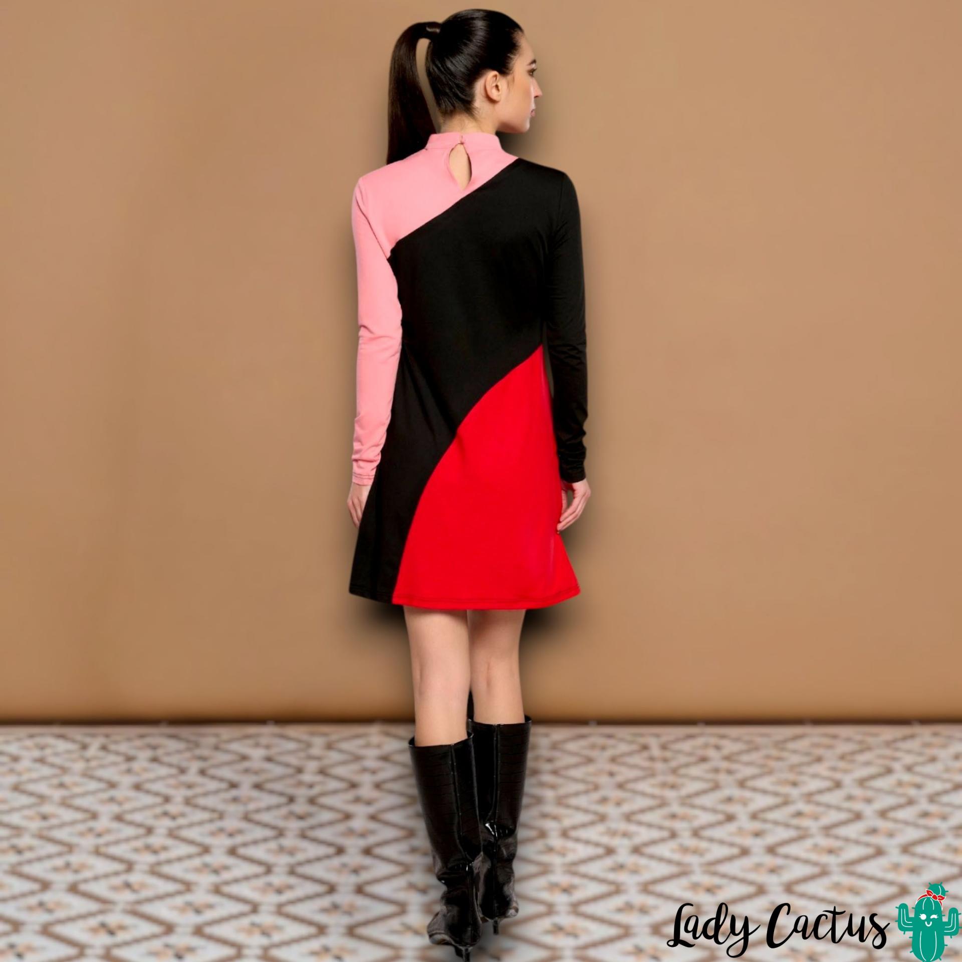 Vestido Tina con estampado asimétrico de Minueto para originalidad creativa